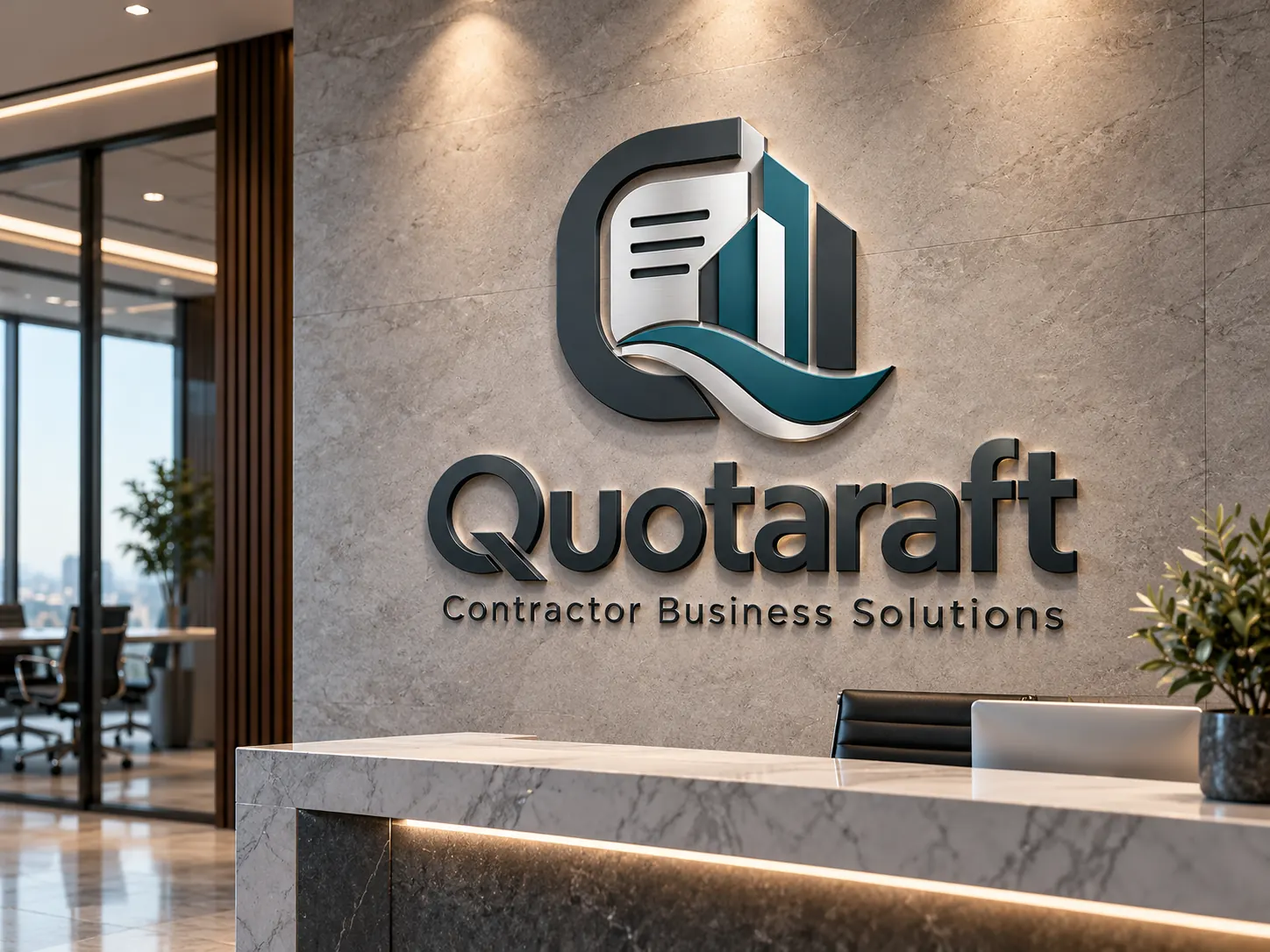 Quotaraft professional 3D brand signage concept